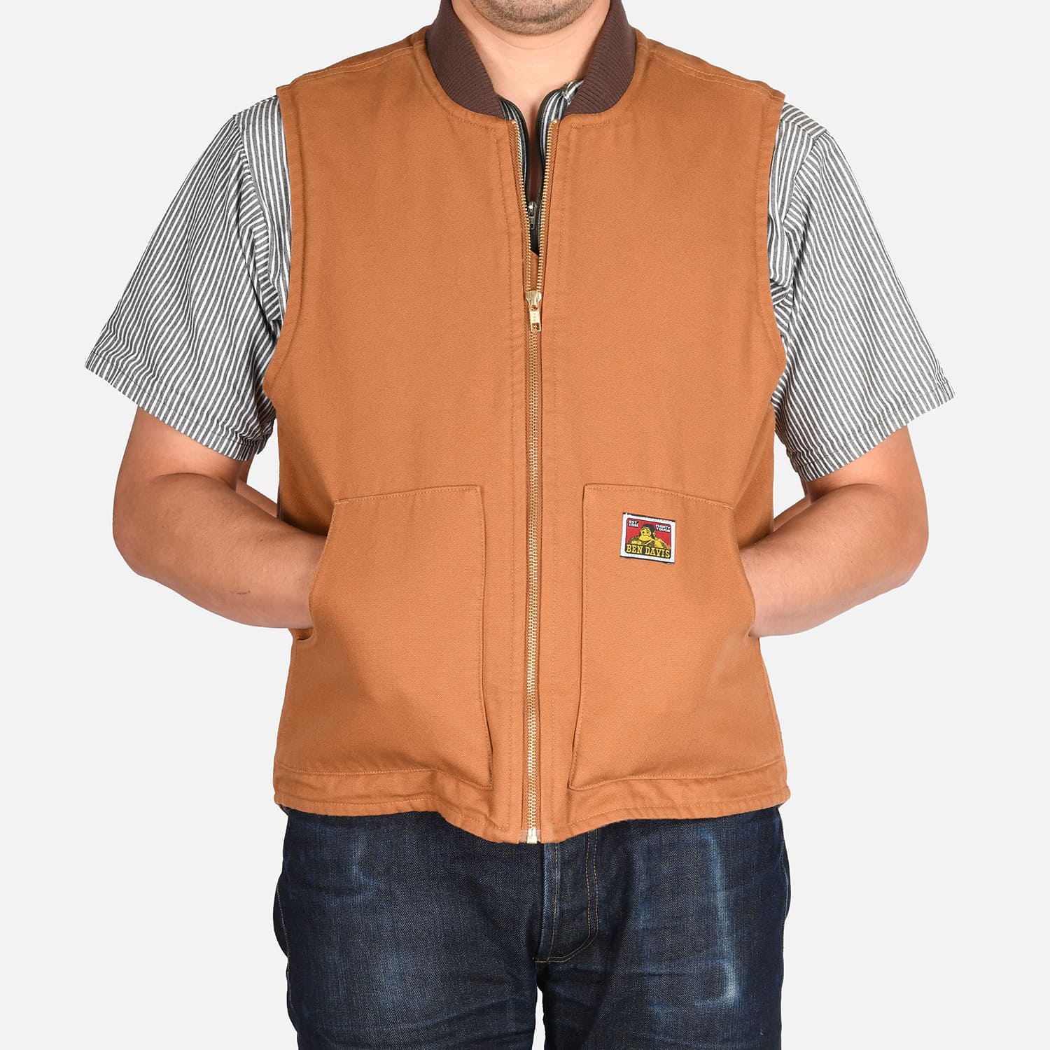 Canvas Lined Vest - Brown - Image 2
