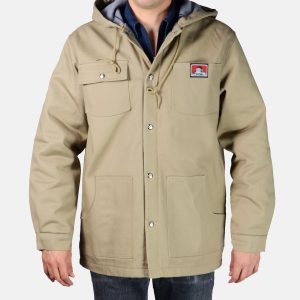 Hooded Jacket w/ Snaps - Khaki