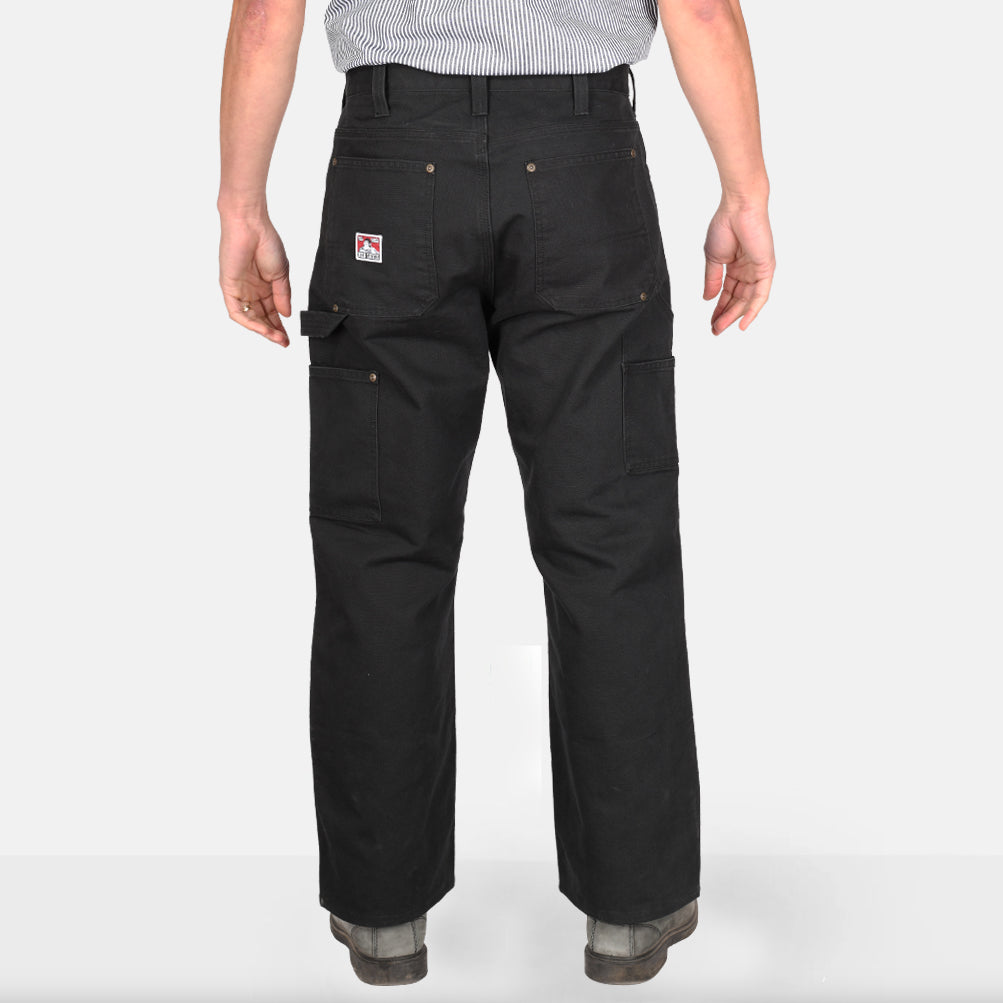 Canvas Double Knee Carpenter Pants - Black - Image 2