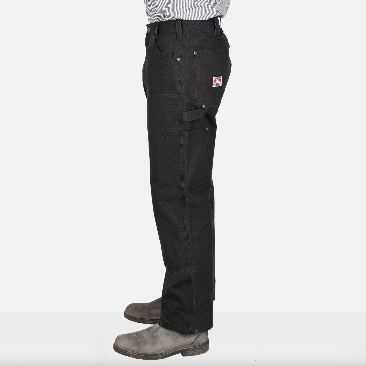 Canvas Double Knee Carpenter Pants - Black - Image 3