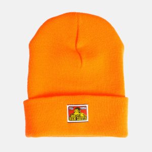 Cuffed Knit Beanie - Orange