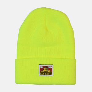 Cuffed Knit Beanie - Safety Yellow