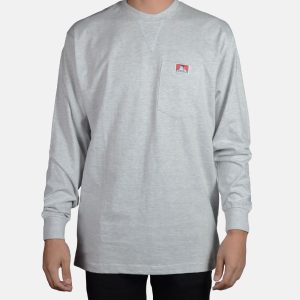 Heavy Duty Long Sleeve Pocket T-Shirt - Ash Grey