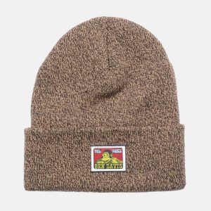 Cuffed Knit Beanie - Marled Brown